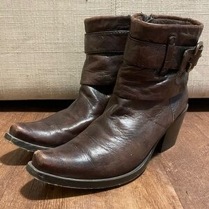 Heyraud insulated brown leather boots size 37 7/7.5